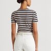 Camisetas de algodón elástico a rayas Ralph Lauren para mujer en color azul marino Camisetas de algodón elástico a rayas Ralph Lauren para mujer en color azul marino