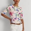 Camisetas de algodón elástico con estampado floral de Ralph Lauren para mujer en color rosa Camisetas de algodón elástico con estampado floral de Ralph Lauren para mujer en color rosa