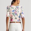 Camisetas de algodón elástico con estampado floral de Ralph Lauren para mujer en color rosa Camisetas de algodón elástico con estampado floral de Ralph Lauren para mujer en color rosa