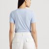 Camisetas de algodón elástico Ralph Lauren azules para mujer Camisetas de algodón elástico Ralph Lauren azules para mujer