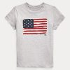 Camisetas de algodón Ralph Lauren con bandera para mujer en gris Camisetas de algodón Ralph Lauren con bandera para mujer en gris