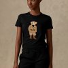 Camisetas de algodón Ralph Lauren Safari Polo Bear para mujer, color negro Camisetas de algodón Ralph Lauren Safari Polo Bear para mujer, color negro