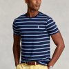 Camisetas de algodón suave a rayas entalladas personalizadas Ralph Lauren para hombre en color azul marino Camisetas de algodón suave a rayas entalladas personalizadas Ralph Lauren para hombre en color azul marino