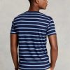 Camisetas de algodón suave a rayas entalladas personalizadas Ralph Lauren para hombre en color azul marino Camisetas de algodón suave a rayas entalladas personalizadas Ralph Lauren para hombre en color azul marino