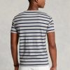 Camisetas de algodón suave a rayas entalladas personalizadas Ralph Lauren para hombre en gris Camisetas de algodón suave a rayas entalladas personalizadas Ralph Lauren para hombre en gris