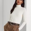 Camisetas de cuello alto Ralph Lauren para mujer en color crema Camisetas de cuello alto Ralph Lauren para mujer en color crema