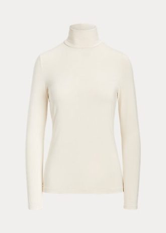 Camisetas de cuello alto Ralph Lauren para mujer en color crema Camisetas de cuello alto Ralph Lauren para mujer en color crema