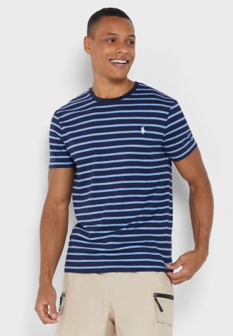 Camisetas de cuello redondo a rayas de Ralph Lauren para hombre en azul Camisetas de cuello redondo a rayas de Ralph Lauren para hombre en azul