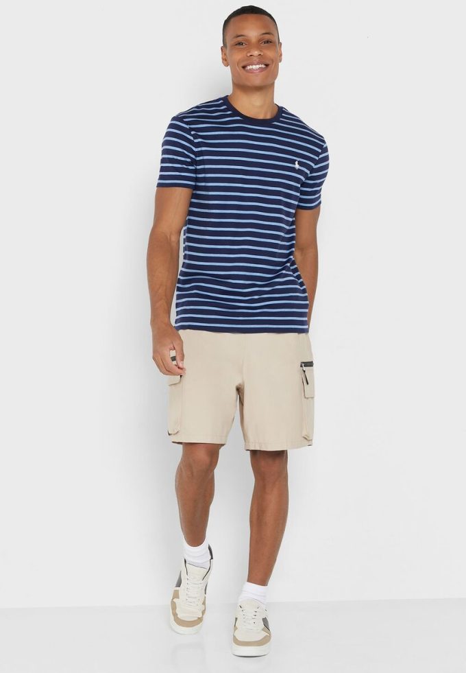 Camisetas de cuello redondo a rayas de Ralph Lauren para hombre en azul