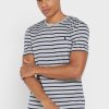 Camisetas de cuello redondo a rayas Ralph Lauren grises para hombre Camisetas de cuello redondo a rayas Ralph Lauren grises para hombre