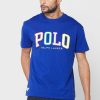 Camisetas de cuello redondo con el logotipo de Ralph Lauren para hombre en azul