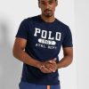 Camisetas de cuello redondo con el logotipo de Ralph Lauren para hombre en azul marino Camisetas de cuello redondo con el logotipo de Ralph Lauren para hombre en azul marino