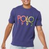 Camisetas de cuello redondo con el logotipo de Ralph Lauren para hombre en azul marino Camisetas de cuello redondo con el logotipo de Ralph Lauren para hombre en azul marino