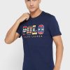 Camisetas de cuello redondo con el logotipo de Ralph Lauren para hombre en azul marino
