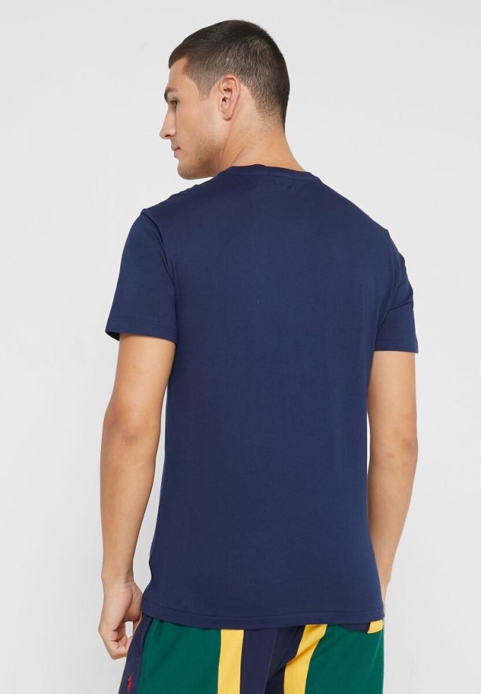 Camisetas de cuello redondo con el logotipo de Ralph Lauren para hombre en azul marino
