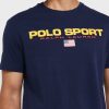 Camisetas de cuello redondo con el logotipo de Ralph Lauren para hombre en azul marino
