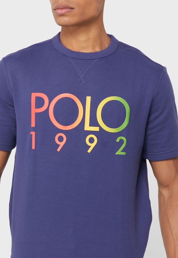 Camisetas de cuello redondo con el logotipo de Ralph Lauren para hombre en azul marino Camisetas de cuello redondo con el logotipo de Ralph Lauren para hombre en azul marino