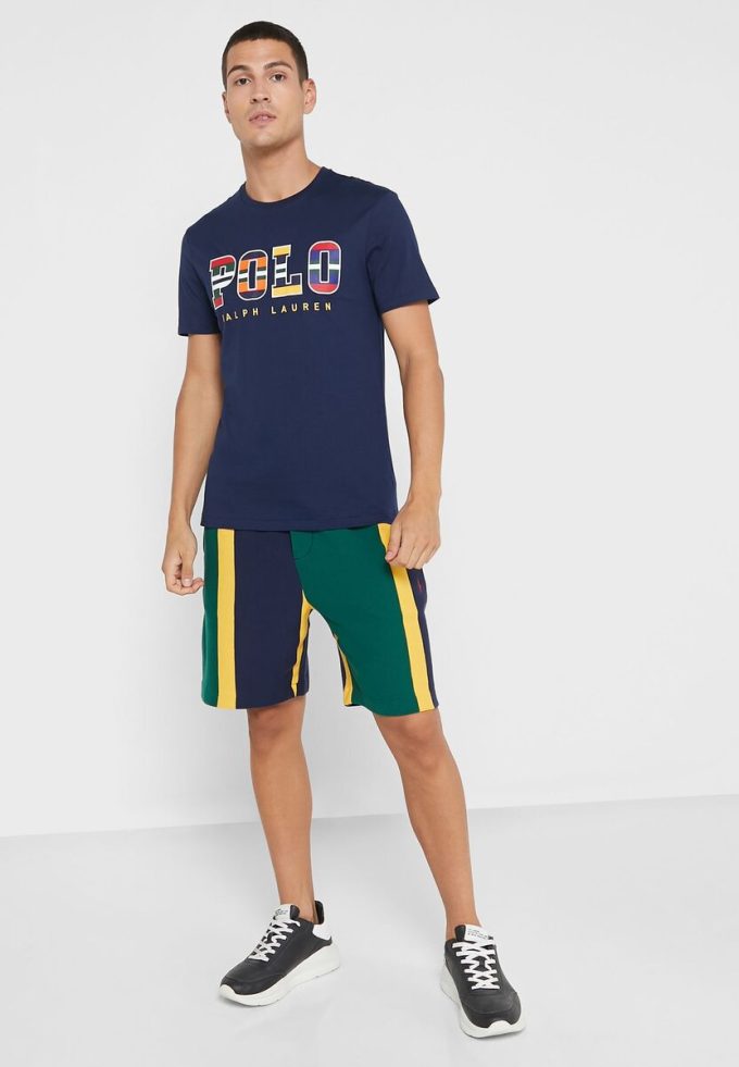 Camisetas de cuello redondo con el logotipo de Ralph Lauren para hombre en azul marino