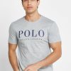 Camisetas de cuello redondo con el logotipo de Ralph Lauren para hombre en gris
