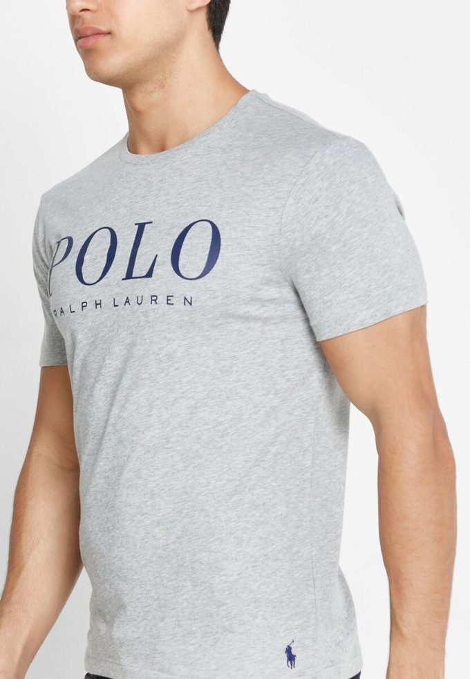 Camisetas de cuello redondo con el logotipo de Ralph Lauren para hombre en gris