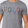 Camisetas de cuello redondo con el logotipo de Ralph Lauren para hombre en gris