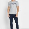 Camisetas de cuello redondo con el logotipo de Ralph Lauren para hombre en gris