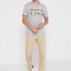 Camisetas de cuello redondo con el logotipo de Ralph Lauren para hombre en gris