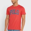 Camisetas de cuello redondo con eslogan de Ralph Lauren para hombre en rojo