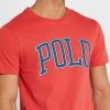 Camisetas de cuello redondo con eslogan de Ralph Lauren para hombre en rojo