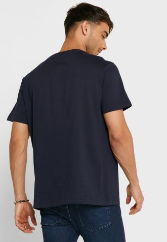 Camisetas de cuello redondo con logotipo bordado de Ralph Lauren para hombre en azul marino Camisetas de cuello redondo con logotipo bordado de Ralph Lauren para hombre en azul marino