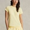 Camisetas de cuello redondo de algodón orgánico Ralph Lauren amarillas para mujer Camisetas de cuello redondo de algodón orgánico Ralph Lauren amarillas para mujer