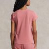 Camisetas de cuello redondo de algodón orgánico Ralph Lauren rosas para mujer Camisetas de cuello redondo de algodón orgánico Ralph Lauren rosas para mujer