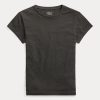 Camisetas de cuello redondo de algodón Ralph Lauren para mujer, color negro Camisetas de cuello redondo de algodón Ralph Lauren para mujer, color negro
