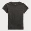 Camisetas de cuello redondo de algodón Ralph Lauren para mujer, color negro Camisetas de cuello redondo de algodón Ralph Lauren para mujer, color negro