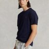 Camisetas de cuello redondo de jersey de corte clásico Ralph Lauren para hombre en azul marino Camisetas de cuello redondo de jersey de corte clásico Ralph Lauren para hombre en azul marino