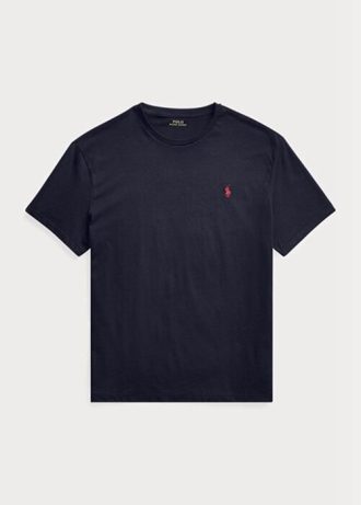 Camisetas de cuello redondo de jersey de corte clásico Ralph Lauren para hombre en azul marino Camisetas de cuello redondo de jersey de corte clásico Ralph Lauren para hombre en azul marino