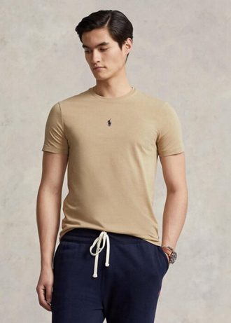 Camisetas de cuello redondo entalladas y personalizadas de Ralph Lauren para hombre en color caqui Camisetas de cuello redondo entalladas y personalizadas de Ralph Lauren para hombre en color caqui