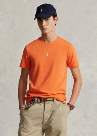 Camisetas de cuello redondo entalladas y personalizadas de Ralph Lauren para hombre en color naranja