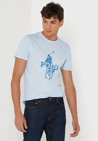 Camisetas de cuello redondo estampadas de Ralph Lauren para hombre en azul