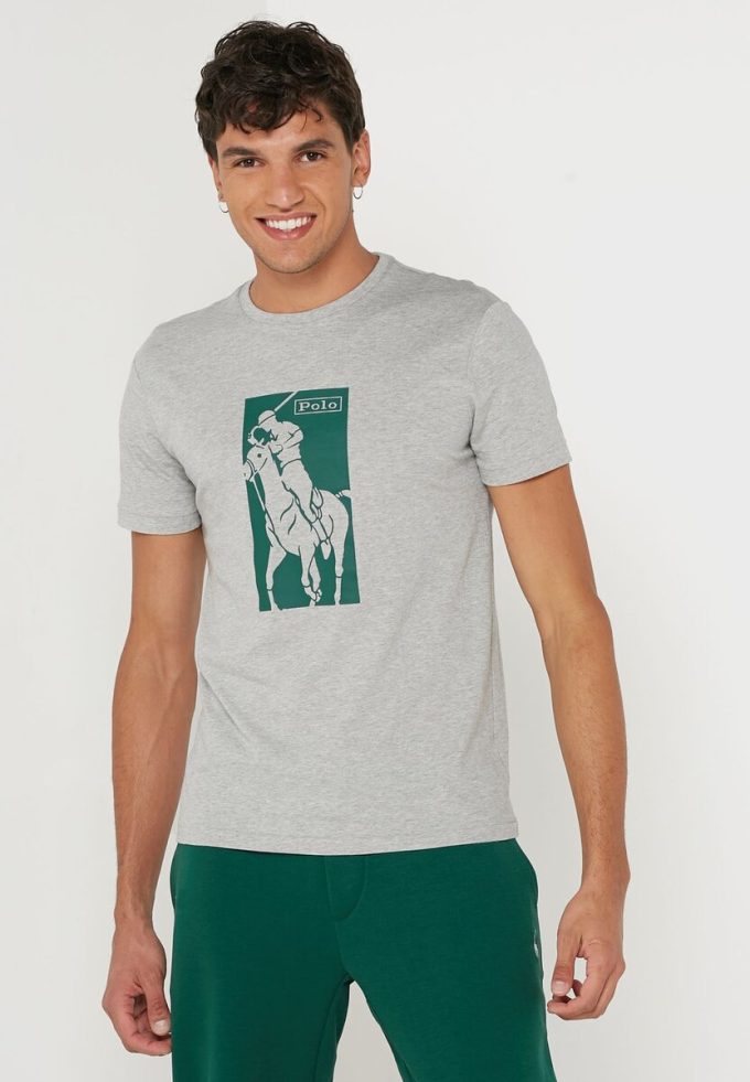 Camisetas de cuello redondo estampadas Ralph Lauren para hombre en gris