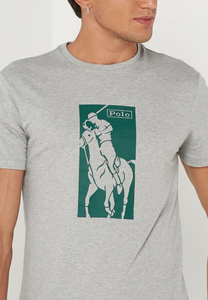 Camisetas de cuello redondo estampadas Ralph Lauren para hombre en gris