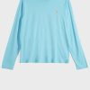 Camisetas de cuello redondo Ralph Lauren azules para mujer Camisetas de cuello redondo Ralph Lauren azules para mujer