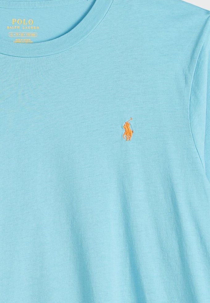 Camisetas de cuello redondo Ralph Lauren azules para mujer Camisetas de cuello redondo Ralph Lauren azules para mujer