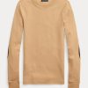 Camisetas de manga larga con ribete de ante acanalado de Ralph Lauren para mujer en beige Camisetas de manga larga con ribete de ante acanalado de Ralph Lauren para mujer en beige