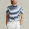 Camisetas de punto a rayas de corte clásico Ralph Lauren para hombre en azul Camisetas de punto a rayas de corte clásico Ralph Lauren para hombre en azul