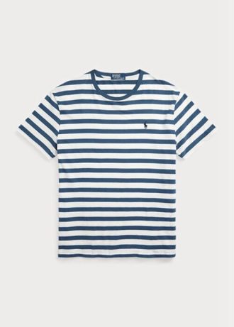 Camisetas de punto a rayas de corte clásico Ralph Lauren para hombre en azul