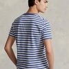Camisetas de punto a rayas Ralph Lauren de corte entallado para hombre en azul Camisetas de punto a rayas Ralph Lauren de corte entallado para hombre en azul
