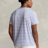 Camisetas de punto a rayas Ralph Lauren de corte entallado para hombre en azul