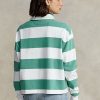 Camisetas de rugby cortas a rayas verdes de Ralph Lauren para mujer Camisetas de rugby cortas a rayas verdes de Ralph Lauren para mujer