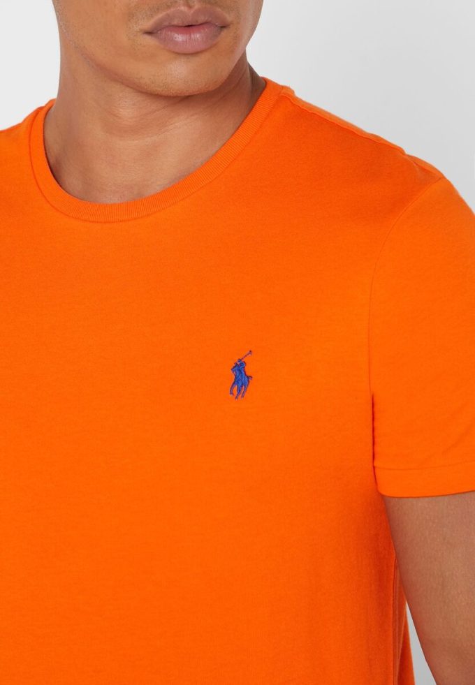 Camisetas esenciales de cuello redondo Ralph Lauren para hombre en color naranja Camisetas esenciales de cuello redondo Ralph Lauren para hombre en color naranja